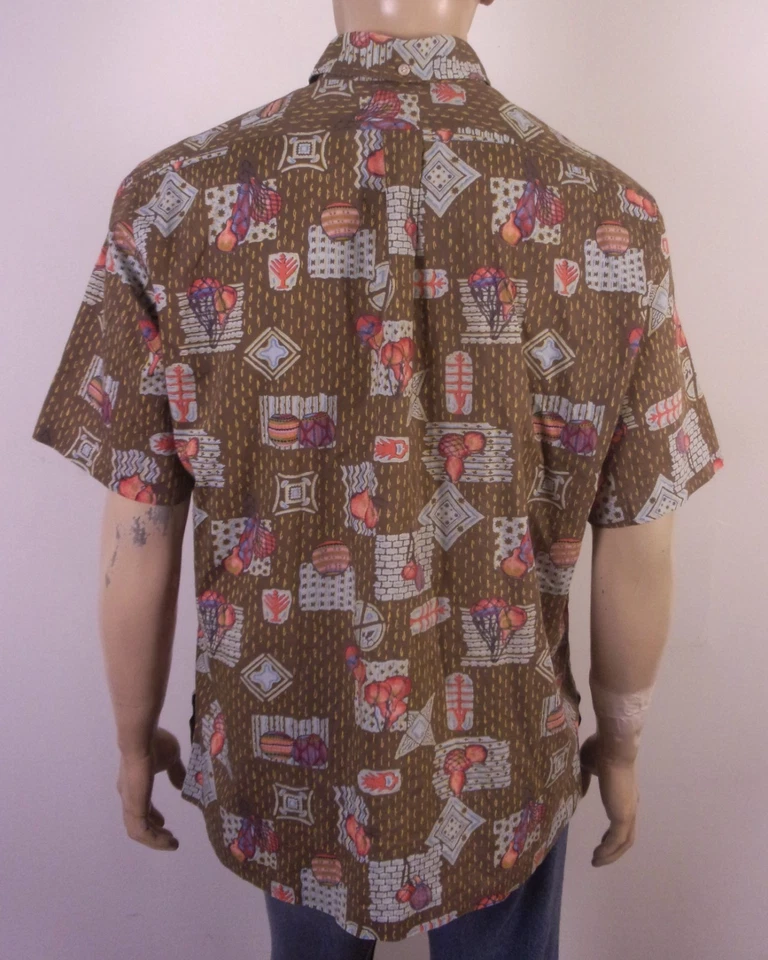 vintage 80s EUC Reyn Spooner Pullover 1/2 Button Camp Shirt Hawaiian Tiki XL - Image 4 of 4