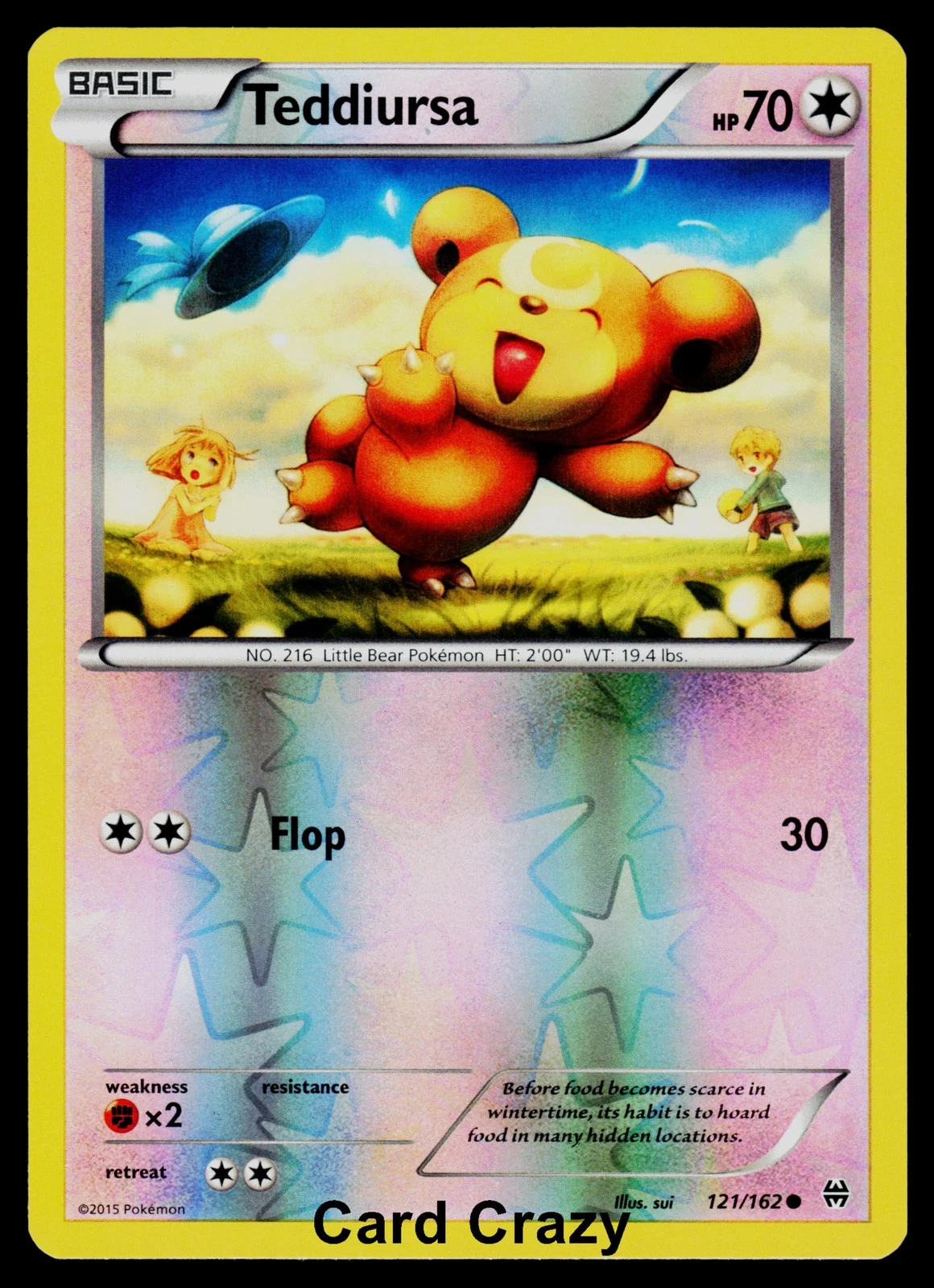Teddiursa 121/162 Reverse Holo - XY - BREAKthrough Pokemon Card [Near Mint]