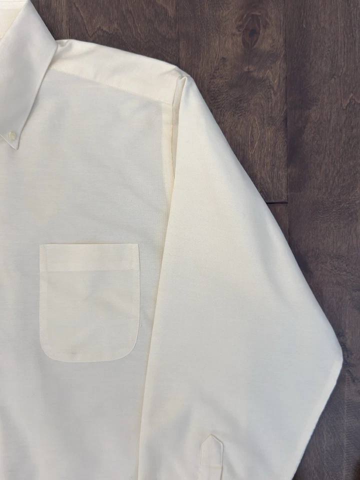 Dockers Mens Collar Cream White Dress Shirt Size 16-16.5/L Long Sleeve Button Up - Image 4 of 4