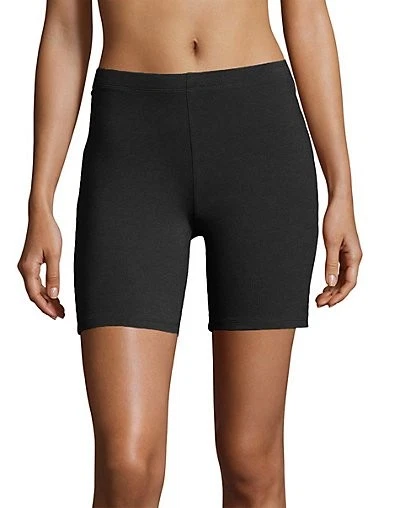 Hanes Women's Stretch Shorts Jersey Workout Bike 7' inseam Elastic Waistband