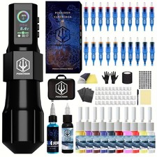 POSEIDON Wireless Tattoo Kit LTK08, Complete Kit, Beginners or Advanced