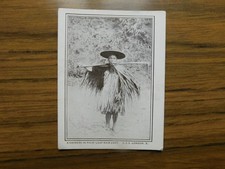 School Att. Card West Sussex Edu. Comm. c1907 A Chinese in Palm Leaf Rain Coat