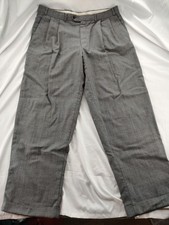 Chaps Ralph Lauren Trousers Pants Mens 36x30 Gray Pleated Cuffed