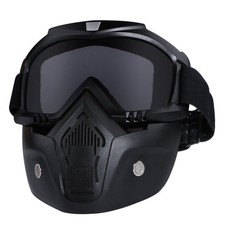 Motorcycle Helmet Riding Goggles Glasses with Removable Face Mask,Detachable ...