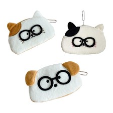 Plush Pencil Case Stuffed Animal Bag Pens Holder Zipper Closure Multipurpose