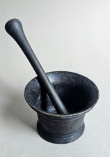 Mortaio Bronzo Antico In Patina