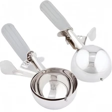 2Pack 4 OZ Portion Scoop Ice Cream Disher with Trigger Release Stainless Steel