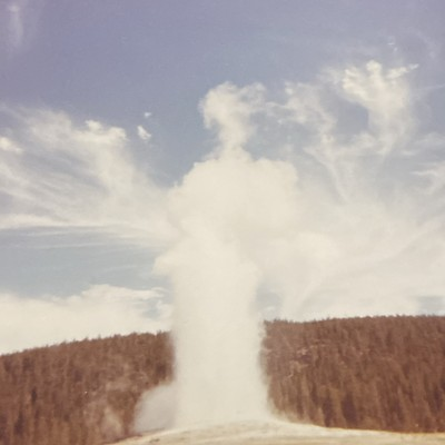 #ad 1966 Old Faithful Geyser Yellowstone National Park Wyoming Original Photo P18p17 $14.99