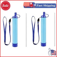 2PC Portable Camping Emergency Life Survival Purifier Water Filter Straw Tool US