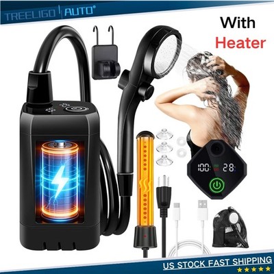 Portable Camping Shower with Water Heater Electric 6000mAh Camp Pump For Hiking