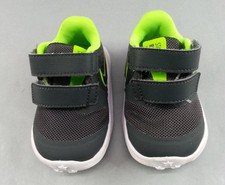 Nike Star Runner Baby Toddler Shoes Size 3C Black Green Hook  Loop AT1803-004