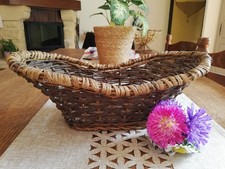  Ancienne Corbeille En Osier Tressé. 