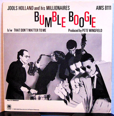Jools Holland and His Millionaires - Bumble Boogie - 1981 A&M 7'' 45 Single EX