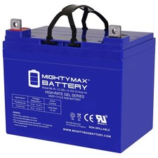 Mighty Max 12V 35AH GEL NB Battery Replaces Goal Zero Yeti 400 Solar Generator