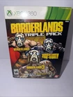Borderlands Triple Pack Xbox 360 Complete 6-Disc Box Set, 3 Games MINT