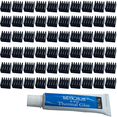 #ad 60Pcs Mini Heatsink Kit Cooler Heat Sink for Cooling VRM Stepper Driver MOSFET $13.40