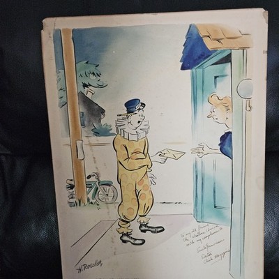 1938 CLICK MAGAZINE LG  Original CARTOON Illus. SIGNED MAY ISSUE 2 