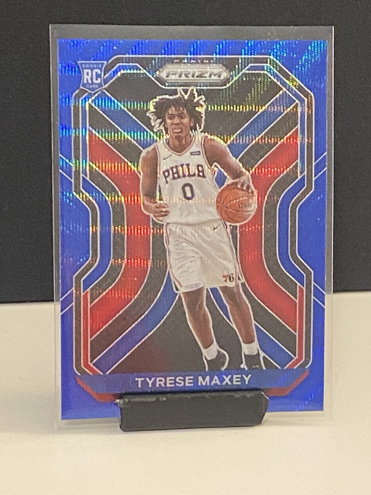 Tyrese MAXEY PRIZM RC BLUE WAVE 2020-21 Rookie Refractor Sixers