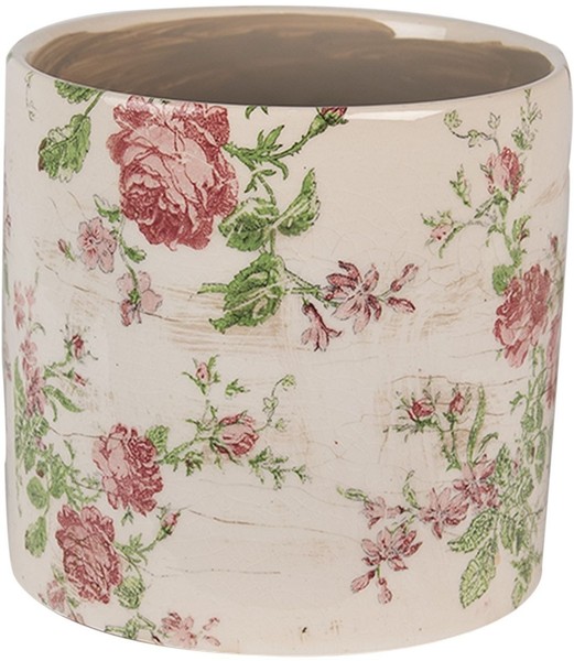 Clayre & Eef 6CE1623M Blumentopf FüR Innen Beige Rosa Ø 14X13 Cm-image