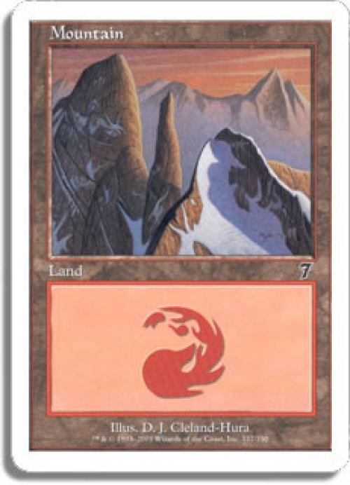 MTG English Mountain (337) NM Foil 7th Edition