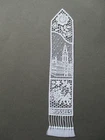 Lace BOOKMARK Brussels City Hall Horse Carriage Belgium Belgian Unused