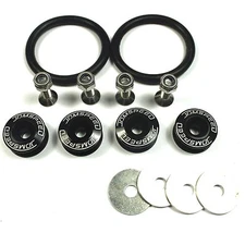Black Universal Trunk Quick Release Fastener CNC Billet Bumper Kit JDMSPEED