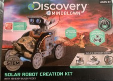 DISCOVERY KIDS Mindblown STEM 12-in-1 Solar Robot Creation 190-Piece Kit Gray