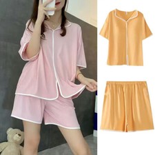 Ladies Pyjamas Set Summer Short Night Wear Loungewear Cotton Sleepwear PJs