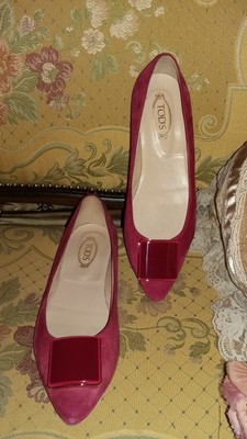 TODS  DAMEN SCHUHE  WILDLEDER / LEDER   FARBE: ROT  GR : 39-39,5