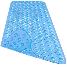 Extra Long Bathtub Mat Non Slip Clear Blue Soft Bath Mat for Tub 40 x 16 Inch...