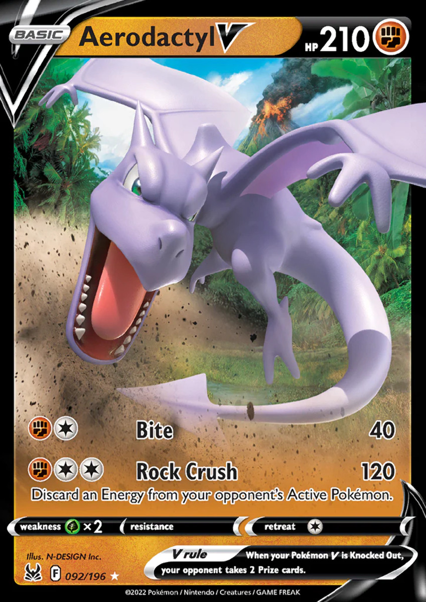 Pokemon Card Lost Origin 092/196 92/196 Aerodactyl V Ultra Rare *MINT* –  Brokenvase Games