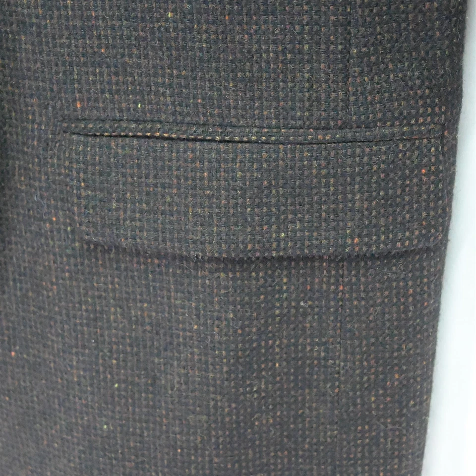 Chaqueta Blazer Abrigo Deportivo Woolrich 46L Marrón Tejido Tweed 2 Botones Foto 2 de 4