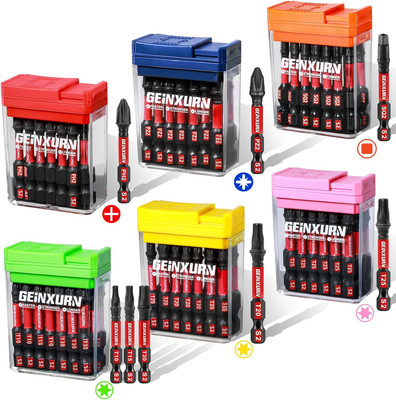 90Pieces Impact Screwdriver Bits Set with Colorful Boxes, 2'' Magnetic (PH2,PZ2,S