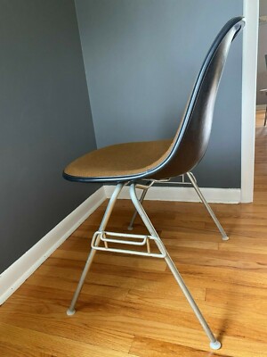 Vintage Herman Miller Fiberglass Shell Upholstered Chair | eBay