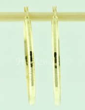 14k Solid Yellow Gold Diamond Cut hoop earring 3.50 gram 1 5/8 inch 5544 h3jewe