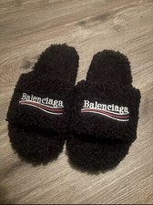 Balenciaga Furry Slides Size 10 New With Dust...