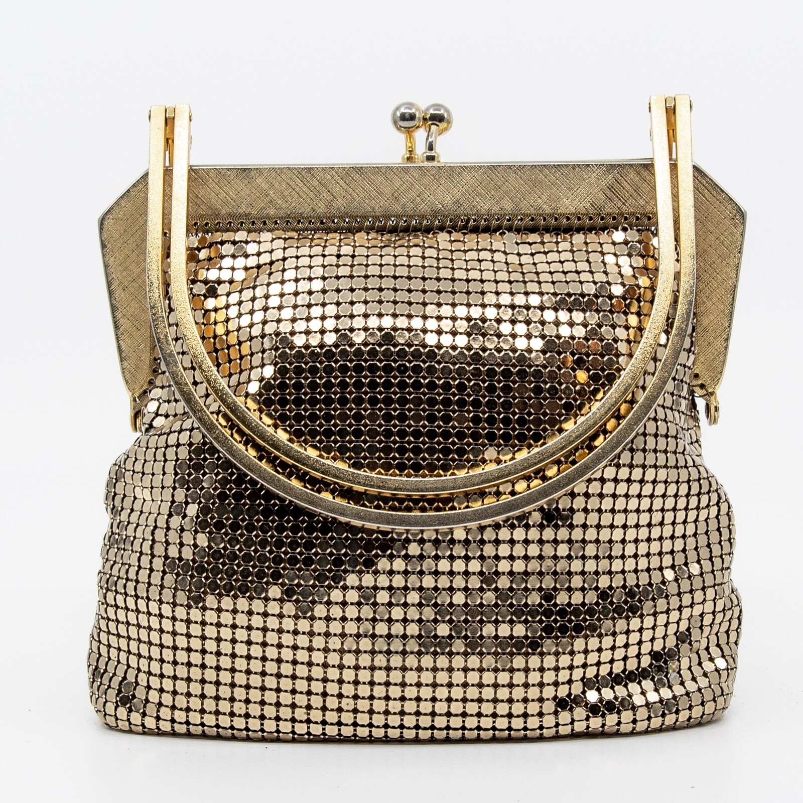 Vintage GLOMESH double solid metal strap gold han… - image 2