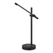 Hampton Bay 22 in. Indoor Black Integrated LED Table Lamp+Built-in Wireless Char