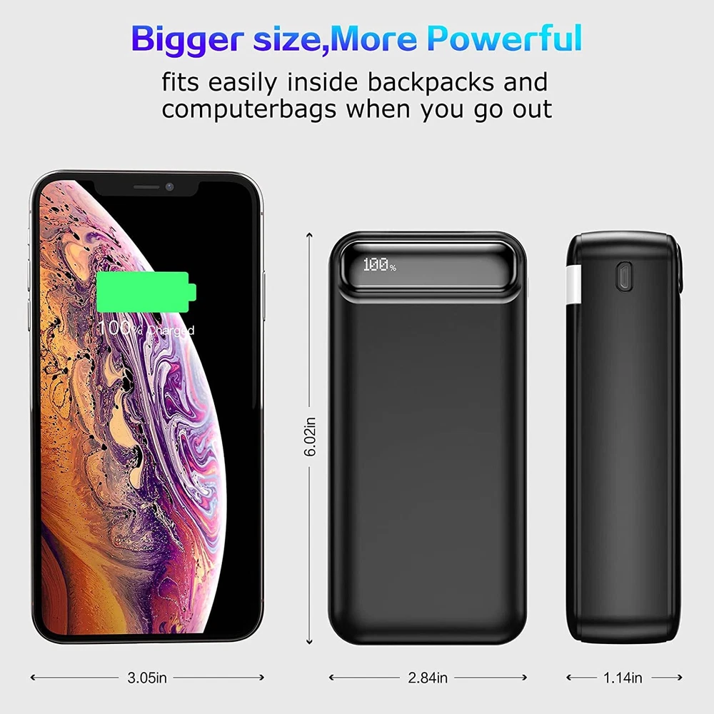 50,000mAh 22.5W Fast Charging Power Bank with Flashlight - POIYTL Portable Charger