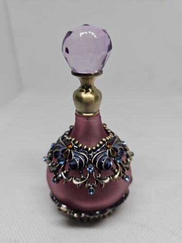 Bouteille de parfum verre satiné exotique génie bijou en cristal réutilisable  - Photo 1 sur 11