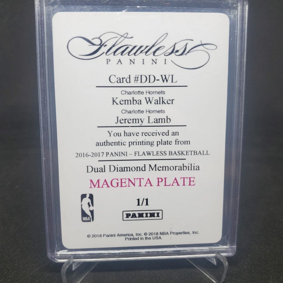 2016-17 Flawless Kemba Walker Jeremy Lamb Printing Plate 1/1 Magenta Hornets - Image 3 of 4