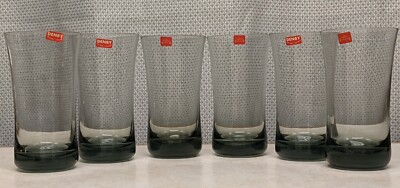 NEW Mid Century Denby Arabesque Dusk Grey Glasses Minor Sweden 6'' NEW OLD STOCK