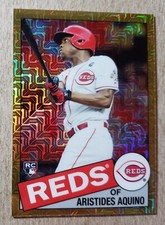 2020 Topps 1985 Design Mega Box Gold Refractor Aristides Aquino RC /50 Reds