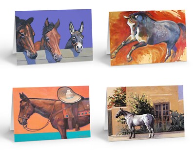 Rancher Style Assorted Note Cards | Southwest | Variety of 12 Horse Cards-14436