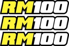 RM100 Swingarm Airbox Number Plate Decals Stickers Rm 100 dirtbike