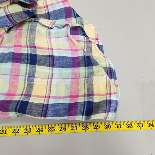 Polo Ralph Lauren Mens Long Sleeve Shirt Size XL Linen Multicolor Madras Plaid - Picture 7 of 9