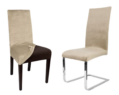 Beautex Lea Stuhlhussen Sets Samt Mikrofaser Stuhlbezug, elastische Stretchhusse