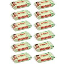 Huggies Baby Wipes Natural Care  with Aloe Vera, 56 Count, Pack of 12, Total 672