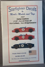 1/24  Decals Italian Stallions 275P  Starfighter Decals #2407