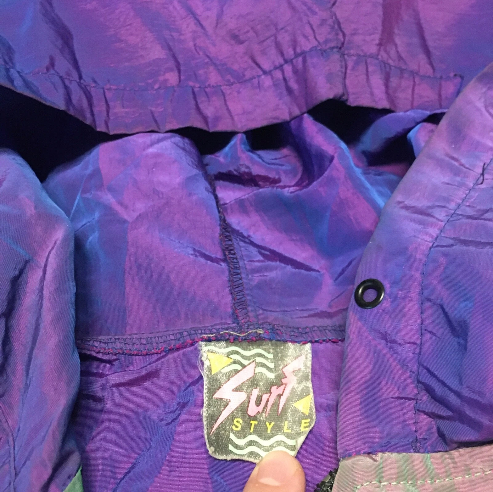  90s pullover windbreaker iridescent vintage jacket